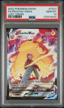 2022 POKEMON SWORD & SHIELD LOST ORIGIN #TG17 FULL ART/PIKACHU VMAX PSA 10 - Image 1