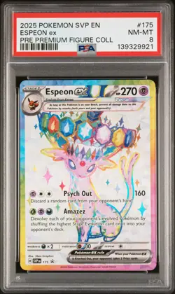 2025 POKEMON SVP EN-SV BLACK STAR PROMO #175 ESPEON EX PSA 8 - Image 1