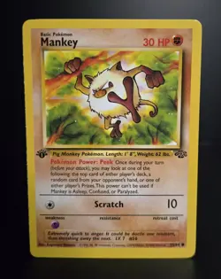 Pokemon TCG - MANKEY - 1ST EDITION - 55/64 - WOTC - JUNGLE (1999) - NM - Image 1