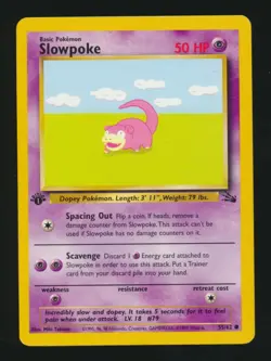 1999 Pokemon FOSSIL (WOTC) -#55 SLOWPOKE *1st Edition* - Image 1