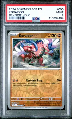 2024 POKEMON SCR EN-STELLAR CROWN REVERSE HOLO #090 KORAIDON PSA 9 - Image 1
