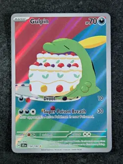 2024 Pokemon GULPIN 154/142 Stellar Crown SCR EN Illustration Rare Holo ENG (B) - Image 1