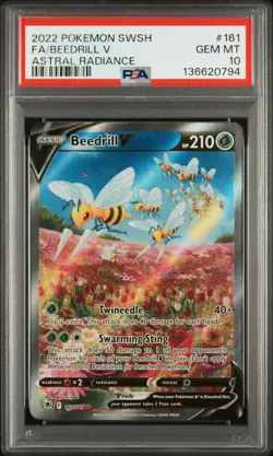 2022 POKEMON SWORD & SHIELD ASTRAL RADIANCE #161 FULL ART/BEEDRILL V PSA 10 - Image 1