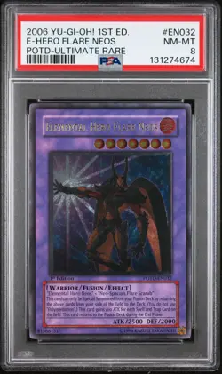 2006 YU-GI-OH! POTD-POWER OF THE DUELIST #EN032 ELEMENTAL HERO FLARE NEOS PSA 8 - Image 1