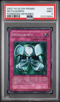 2002 YU-GI-OH! FMR-FORBIDDEN MEMORIES PROMO #003 METALMORPH PSA 9 - Image 1