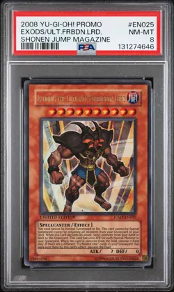 2008 YU-GI-OH PROMO SHONEN JUMP #EN025 EXODIUS THE ULTIMATE FORBIDDEN LORD PSA 8 - Image 1