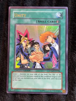 Yu-Gi-Oh! Unity Spell Card Limited Edition JUMP-EN006 Green Holofoil 1996 Kazuki - Image 1
