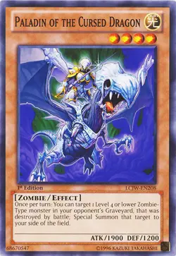 Yugioh! LP Paladin of the Cursed Dragon - LCJW-EN208 - Common - 1st Edition Ligh - Image 1