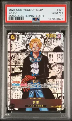 2025 ONE PIECE JPN OP13-CARRYING ON HIS WILL MANGA ALTERNATE ART SABO PSA 10 - Image 1