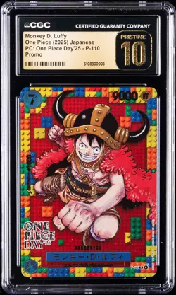 2025 ONE PIECE JPN PC: ONE PIECE DAY'25, PROMO MONKEY D. LUFFY CGC 10 PRISTINE - Image 1