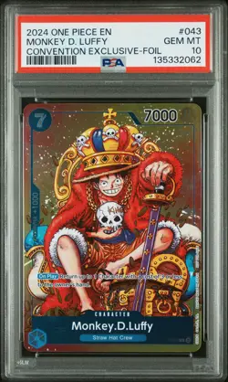 2024 ONE PIECE PROMOS CONVENTION EXCLUSIVE-FOIL #043 MONKEY D. LUFFY PSA 10 - Image 1