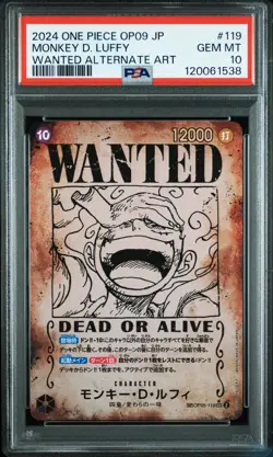 2024 ONE PIECE JPN EMPERORS IN THE NEW WORLD WANTED AA MONKEY D. LUFFY PSA 10 - Image 1
