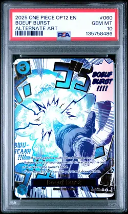2025 ONE PIECE OP12-LEGACY OF THE MASTER ALTERNATE ART #060 BOEUF BURST PSA 10 - Image 1