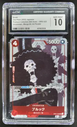 2022 2022 ONE PIECE CCG JAPANESE BROOK OP01-002 MANGA ALT ART CGC 10 RC7 - Image 1