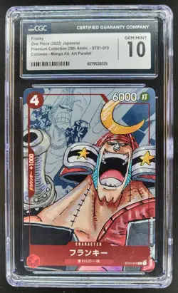2022 ONE PIECE CCG JAPANESE FRANKY MANGA ALT ART ST01-010 CGC 10 RC7 - Image 1