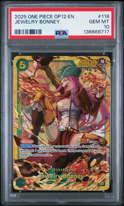 2025 ONE PIECE OP12-LEGACY OF THE MASTER #118 JEWELRY BONNEY PSA 10 - Image 1