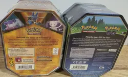 Pokemon Mew V Tin & Pokemon Go Pikachu Tin Sealed New Set Trading Card Game - Image 2