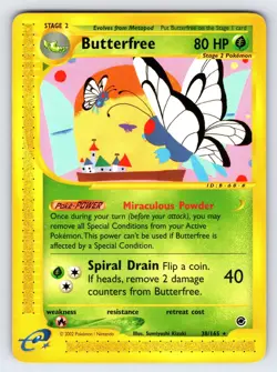 Butterfree 38/165 2002 Expedition Pokemon Card Vintage WOTC Nintendo Rare - Lp - Image 1