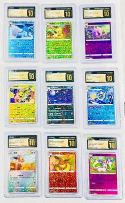 Pokemon CGC Pristine 10 Graded 9 Card Lot Gem Pack Stars Holo w/ Umbreon & Eevee - Image 1