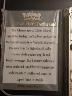 1999 Mewtwo 23K Gold Plated Trading Card - Burger King - Pokemon w/COA - Image 4