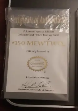 1999 Mewtwo 23K Gold Plated Trading Card - Burger King - Pokemon w/COA - Image 5