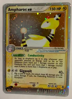 Ampharos ex 89/97 EX Dragon Holo Ultra Rare Pokemon Card Quadruple Swirls! NM - Image 1