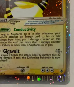 Ampharos ex 89/97 EX Dragon Holo Ultra Rare Pokemon Card Quadruple Swirls! NM - Image 3