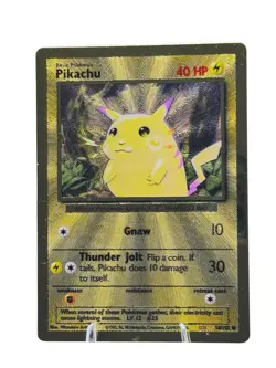 1 Pokemon Pikachu Gold Metal Card 58/102 Celebrations 25th Anniversary READ - Image 3