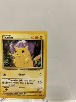 Base Set Pikachu 58/102 Unlimited Yellow Cheeks 1999 Pokemon Card Excellent - Image 2