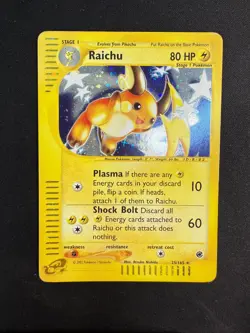 Pokemon Raichu 25/165 Expedition Rare Holo Unlimited Wizards ENG Vintage Cards - Image 1