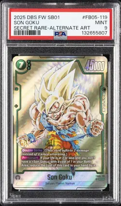 2025 DRAGON BALL SUPER CARD GAME FUSION WORLD MANGA BOOSTER 01 SON GOKU PSA 9 - Image 1