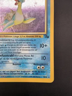 Lapras 10/62 Fossil Holo Rare- Vintage WOTC Pokemon Card - LANGUAGE IS IN GERMAN - Image 5
