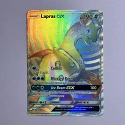 Pokemon Sun & Moon Lapras GX Rainbow Secret Rare Card #151/149 - Ungraded NM - Image 1