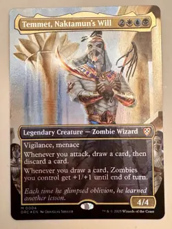 1x Temmet, Naktamun's Will FOIL NM borderless Magic MTG Commander Aetherdrift - Image 1