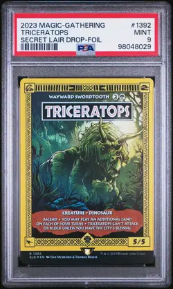 2023 MAGIC: THE GATHERING SECRET LAIR DROP #1392 TRICERATOPS PSA 9 - Image 1