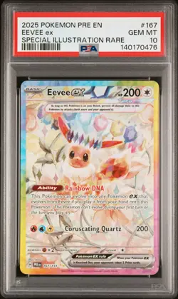 2025 POKEMON PRISMATIC EVOLUTIONS SPECIAL ILLUSTRATION RARE EEVEE EX PSA 10 - Image 1