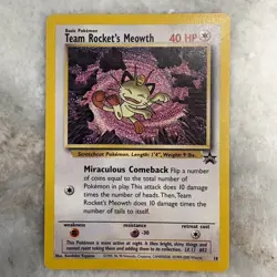 *LP" WOTC Black Star Promotional Pokemon Card: Team Rocket's Meowth #18 - Image 1