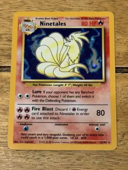 Ninetales 12/102 Base Set Holo Rare Pokemon Card Nintendo TCG WOTC LP - Image 1
