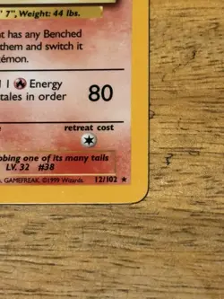 Ninetales 12/102 Base Set Holo Rare Pokemon Card Nintendo TCG WOTC LP - Image 5
