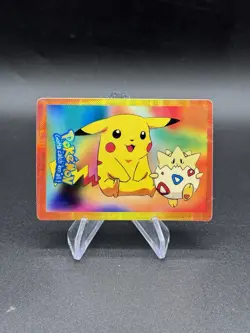 Happy Pikachu Togepi Holo Pokemon Vintage Pocket Monsters Vending Prism Sticker - Image 1