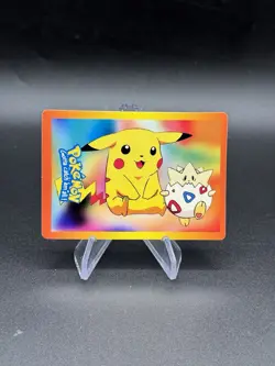 Happy Pikachu Togepi Holo Pokemon Vintage Pocket Monsters Vending Prism Sticker - Image 2