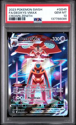 2023 POKEMON SWORD & SHIELD CROWN ZENITH #GG45 FULL ART/DEOXYS VMAX PSA 10 - Image 1