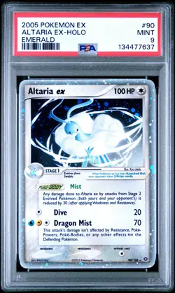 2005 POKEMON EX EMERALD #90 ALTARIA EX-HOLO PSA 9 - Image 1