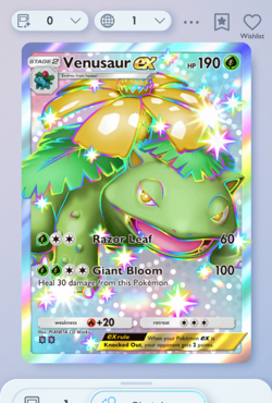 Pokemon TCG Pocket - Venusaur EX Shiny 2⭐, Celestial Guardians, English - Image 3