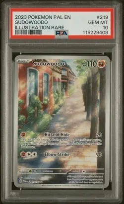 SUDOWOODO #219 PSA 10 • 2023 Pokemon Paldea Evolved Illustration Rare Gem Mint - Image 1