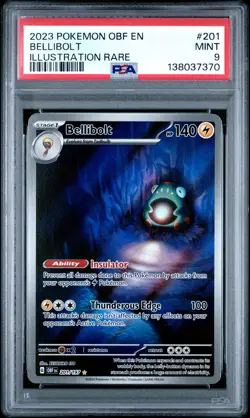 2023 POKEMON OBF EN-OBSIDIAN FLAMES ILLUSTRATION RARE #201 BELLIBOLT PSA 9 - Image 1