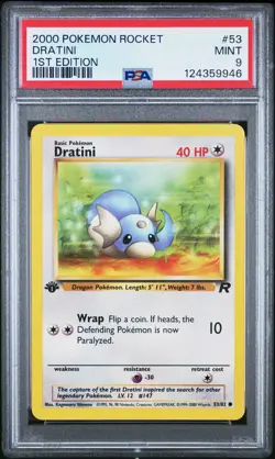 2000 POKEMON ROCKET 1ST EDITION #53 DRATINI PSA 9 - Image 1