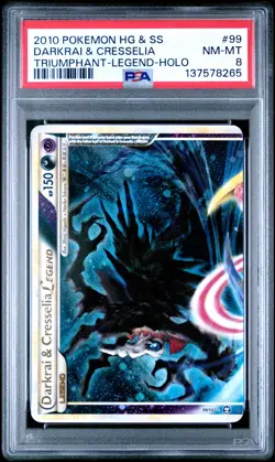 2010 POKEMON HEARTGOLD SOULSILVER TRIUMPHANT DARKRAI CRESSELIA LEGEND-HOLO PSA 8 - Image 1