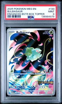 2025 POKEMON MEG EN-MEGA EVOLUTION ENHANCED BOOSTER BOX TOPPER BULBASAUR PSA 9 - Image 1
