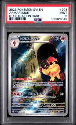 2023 POKEMON SVI EN-SCARLET & VIOLET ILLUSTRATION RARE #203 ARMAROUGE PSA 9 - Image 1